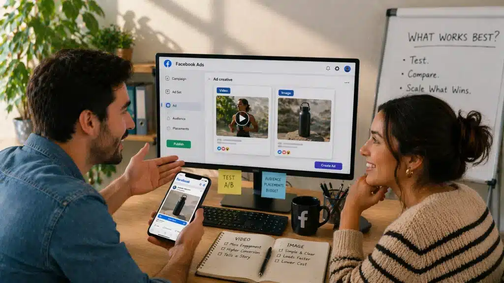 whats work best video or image facebook ads